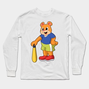 Bear at Baseball with Baseball bat Long Sleeve T-Shirt